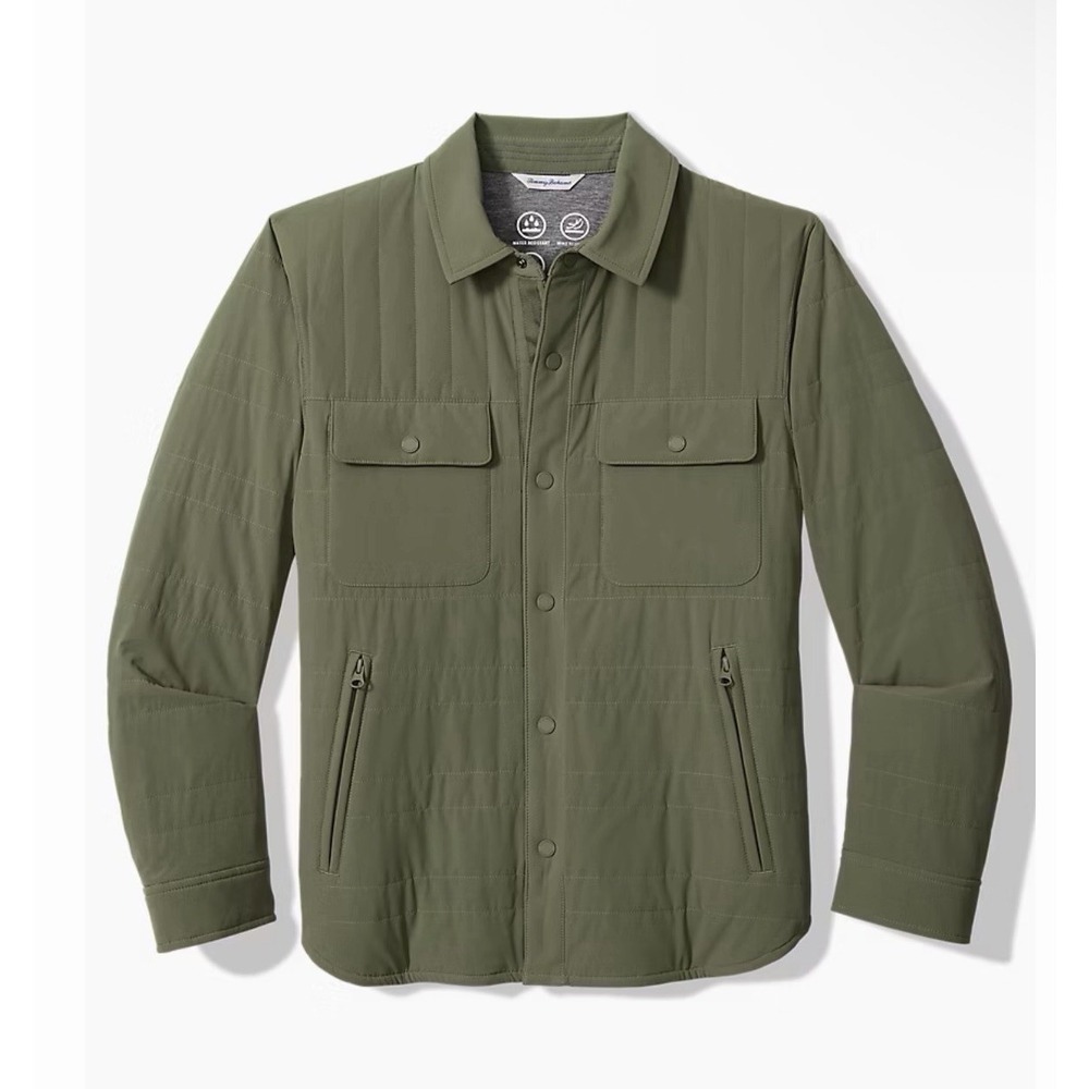 NWT $225 Tommy Bahama Men's XXL Layton Wind Resistant Shirt Jacket Olive Green